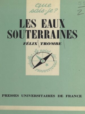 cover image of Les eaux souterraines